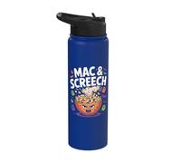 Mac & Screech Funny Halloween Pasta Ghost Stainless Steel Insulated Water Bottle