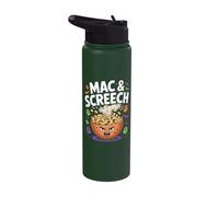 Mac & Screech Funny Halloween Pasta Ghost Stainless Steel Insulated Water Bottle