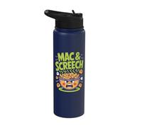 Mac & Screech Scary Pasta Bowl Design Stainless Steel Insulated Water Bottle