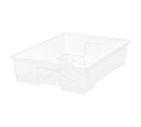 MAC Small Storage Box, Transparent,with snap closure, stackable, living room, bedroom, garage (78x56x18 cm)