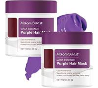 Maca Essence Purple Hair Mask, Maca Purple Hair Mask, Collagen Hair Mask, Purple Moisturizing Conditioner Neutralizes Brass and Yellow Tones for Blonde & Silver & Gray Hair (2pcs)