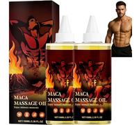 Maca Massage Oil for Couples, Intimate Body Oil for Men and Women, Warming Sensation Relaxing Formula, Lightweight Non Greasy Massage Oil for Full Body and Romantic Moments, 100ml (2pcs)
