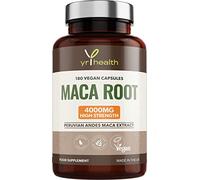 Maca Root Capsules 4000mg, 180 Vegan High Strength Peruvian Black Maca Extract Capsules, Natural Booster, Sexual Health Supplement for Men and Women - Made in The UK by YrHealth