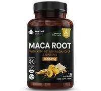 Maca Root Capsules with KSM Ashwagandha and Ginseng - 180 High Strength 6000mg Maca Root + Ashwagandha KSM-66, Panax Ginseng & Black Pepper - Vegan C