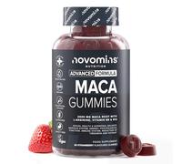 Maca Root Gummies 2000mg - High Strength Alternative to Maca Powder & Maca Capsules - Made from 100% Peruvian Maca Root Powder with L-Arginine, Vitamin B12 & B6-60 Count - Novomins