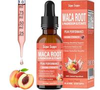 Maca Root & Magnesium Glycinate Liquid Drops 60ml - High Strength 2000mg Maca + 1000mg Magnesium per 2ml - Reduction of Tiredness & Fatigue, Normal Muscle Function, Nervous System Support