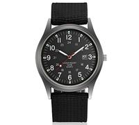 Macabolo Fashion Men's Watches Luminous in the Dark Luxury Military Watch Army Casual Dial Calendar Sport Quartz Watch, Black