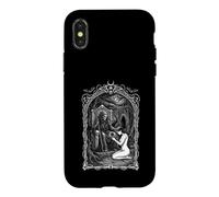 Macabre Grim Reaper on Throne with Kneeling Woman and a Rose Case for iPhone X/XS