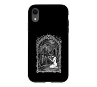 Macabre Grim Reaper on Throne with Kneeling Woman and a Rose Case for iPhone XR