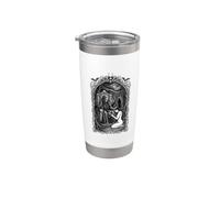 Macabre Grim Reaper on Throne with Kneeling Woman and a Rose Stainless Steel Insulated Tumbler