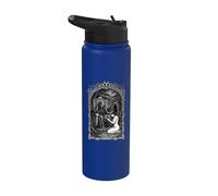 Macabre Grim Reaper on Throne with Kneeling Woman and a Rose Stainless Steel Insulated Water Bottle