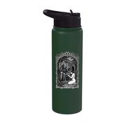 Macabre Grim Reaper on Throne with Kneeling Woman and a Rose Stainless Steel Insulated Water Bottle