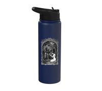 Macabre Grim Reaper on Throne with Kneeling Woman and a Rose Stainless Steel Insulated Water Bottle