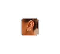 MACACHII 5 Pairs Small Tiny Hoop Huggie Silver Earrings Stacks Set for Women Men Sleeper Hypoallergenic 18K Gold Plated Hinged Cartilage for Multiple Piercings 8/10/12mm