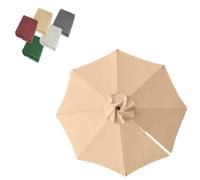 MACAGGTNTU 10' Patio Umbrella Replacement Canopy Round Cantilever Umbrella Canopy Cover For 8 Ribs, Outdoor Offset Umbrella Top Replacement Cloth(Khaki)