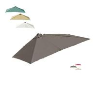 MACAGGTNTU 6.5' 8' Half Umbrella Replacement Canopy Small Patio Half Umbrella Replacement Cloth Outdoor Rectangle Umbrella Cloth For Garden Balcony Wall Parasol(Coffee,2.5x1.3m (8x4.2ft))