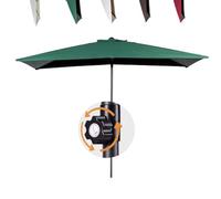 MACAGGTNTU Half Umbrella Wall Umbrella 6.5ft 8ft 9ft Garden Umbrella Height Adjustable Half Patio Umbrella Rectangular Parasol Small Market Umbrella(Green,250 * 130cm/8.2 * 4.3ft)