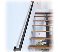 MACAGGTNTU Metal Handrail 3ft 6ft 12ft Square Stair Railing Non-Slip Banister Hand Rail Grab Bar Wall Mount Stair Handrail Support Rod(Black,25CM/0.8ft)