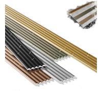 MACAGGTNTU Non-Slip Flat Stair Treads Strips 36 40 48in Aluminum Stair Nose Molding 2in Width Waterproof Edge Trim Strip For Indoor Outdoor Step(Champagne,L120cmxW50mm)