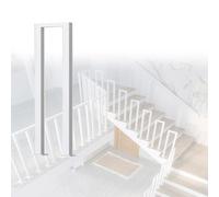 MACAGGTNTU U-Shaped Handrail 2ft 3ft U Shaped Stair Railing Non-Slip Grab Bar Safety Support Rod Banister Hand Rail for Indoor Stairs Outdoor Steps(White,95cm/3.1ft)