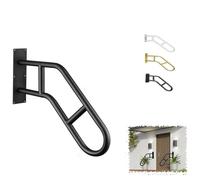 MACAGGTNTU U-Shaped Handrail for Outdoor Steps 22in 28in Stair Railing Wall Mounted Support Rod Metal Staircase Grab Bar for 1 to 3 Steps(Black,58cm/22in)
