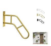 MACAGGTNTU U-Shaped Handrail for Outdoor Steps 22in 28in Stair Railing Wall Mounted Support Rod Metal Staircase Grab Bar for 1 to 3 Steps(Gold,66cm/26in)