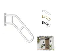 MACAGGTNTU U-Shaped Handrail for Outdoor Steps 22in 28in Stair Railing Wall Mounted Support Rod Metal Staircase Grab Bar for 1 to 3 Steps(White,66cm/26in)