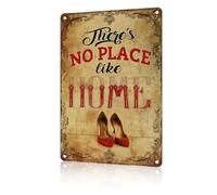 Macago There's No Place Like Home Metal Tin Sign - Vintage Wall Art for Home, Restaurant, Bar, Cafe, Garage - 8x12 Inch