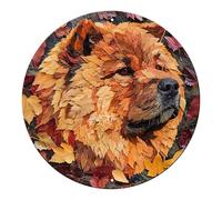 macago Vintage Chow Chow Dog Round Metal Sign Chow Chow Sign Wall Art Rustic Wreath Wall Decoration for Indoor Outdoor Home Porch Window Decor 12 Inch