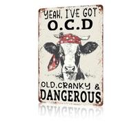 macago Yeah i've Got O.c.d Old Cranky&Dangerous Amusing Retro Metalgift Tin Sign Poster Plaque Office Pub Club Cafe Home Decor Plate Wall Art Bathroom Sign 8x12 inch
