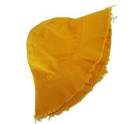Macahel Cotton Frayed Raw Edge Fisherman Bucket hat (Mustard Yellow)