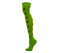 macahel Festive Over The Knee Ladybird Ladybug Design Socks Size 4-8 (Ladybird Green)