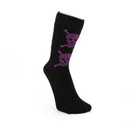 Macahel Men's Cotton Rich Multicoloured Skull and Crossbones Socks (Purple)