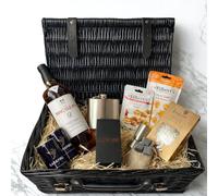 Macallan 12 Year Double Cask Scotch Whisky 16" Luxury Gift Hamper 70cl 43% ABV with Glencairn Glass Hip Flask Stones Truffles Snacks & Jigger - Premium Whisky Gift Set UK