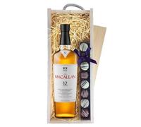 Macallan 12 Year Old Double Cask Single Malt Whisky & Truffles, Wooden Box | Macallan 12 Year Old Double Cask Single Malt Whisky & Truffles, Wooden Box 70cl 40% abv