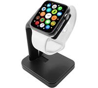 Macally Apple Watch Charger Stand for Series Ultra, 11, 10, 9, 8, 7, 6, 5, 4, 3, 2, 1, SE (44mm, 42mm, 40mm, 38mm) - iWatch AppleWatch Stand Dock - Apple Watches Charging Station - Black