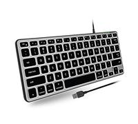 Macally Backlit Wired Keyboard for Mac | Compatible Apple Keyboard (Small and Compact) Comfortable All Day Typing USB Keyboard for MacBook Pro/Air, iMac, Mac Mini/Pro (Space Grey)