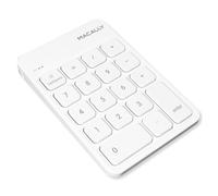 Macally Bluetooth Number Pad for Laptop, Apple, Mac, iMac, MacBook Pro/Air, Ipad, Windows PC, Tablet, or Desktop Computer - Rechargeable 18 Key Wireless Numeric Keypad - White Bluetooth 10 Key Numpad