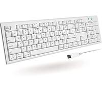 Macally Full-Size USB Wired Keyboard for Mac Mini/Pro, iMac Desktop Computer, MacBook Pro/Air Desktop w/ 16 Compatible Apple Shortcuts, Extended with Number Keypad, Rubber Domed Keycaps - Spill Proof