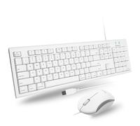 Macally Full Size USB Wired Mac Keyboard and Mouse Combo - Compatible Ergonomic Apple Keyboard and Mouse with Mac Shortcuts and Number Keypad for Mac Mini Pro, iMac Computer, MacBook Pro Air Laptops