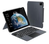 Macally iPad Pro 13 Inch Case 2024 with Keyboard (M4, Gen 7) - Detachable Backlit Keyboard with Trackpad, Multi-View Stand, Apple Pencil Holder - Compatible iPad Pro M4 13 Inch Case with Keyboard