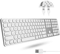 Macally MLUXKEYA, extended Mac keyboard with numeric pad, 2 USB ports and US QWERTY key cap layout, USB-A, aluminium design