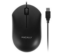 Macally QMOUSE-B 3-Button USB Wired Computer Mouse for Mac & PC - Black