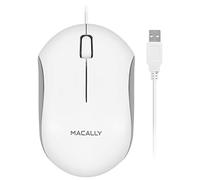 Macally QMOUSE-W 3-Button USB Wired Computer Mouse for Mac/PC - White