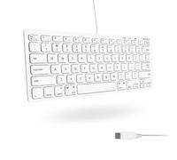 Macally Slim USB Wired Small Compact Mini Computer Keyboard for Apple Mac, iMac, MacBook Pro/Air, Mac Mini, Windows PC Desktops, Laptop (SLIMKEYC)