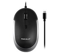 Macally UCDYNAMOUSE-SG USB-C Optical Silent Click Mouse With 2 Buttons, Scrollwheel and DPI Button for Mac and PC with USB-C Port Black & Space Gray