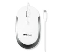 Macally Wired USB C Mouse for Mac & Windows - 3 Button & Scroll Wheel USB Type C Mouse - Comfortable Ambidextrous Design - Compact Wired Mouse with Optical Sensor & DPI Switch 800/1200/1600/2400
