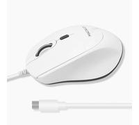 Macally USB C Mouse Wired - Comfortable and Precise - USB Type C Mouse for MacBook Pro/Air, iMac, Mac Mini/Pro, iPad - Plug and Play Apple USBC Mouse with Ambidextrous Body, Multiple DPI