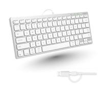 Macally USB C Wired Keyboard for Mac (USB C + USB A) - Compatible Keyboard for MacBook Pro/Air, iMac & MacMini - Compact Mac Keyboard
