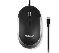Macally USB Type C Mouse - Slim & Compact Design - USB C Mouse for MacBook Pro iMac PC etc. - Simple 3 Button & Scroll Wheel Layout with DPI Switch - Comfortable Plug & Play Apple Wired Mouse USBC